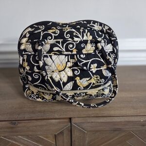 Vera Bradley Yellow Bird Bowler Bag Large Floral Double Strap Shoulder Bag Tote